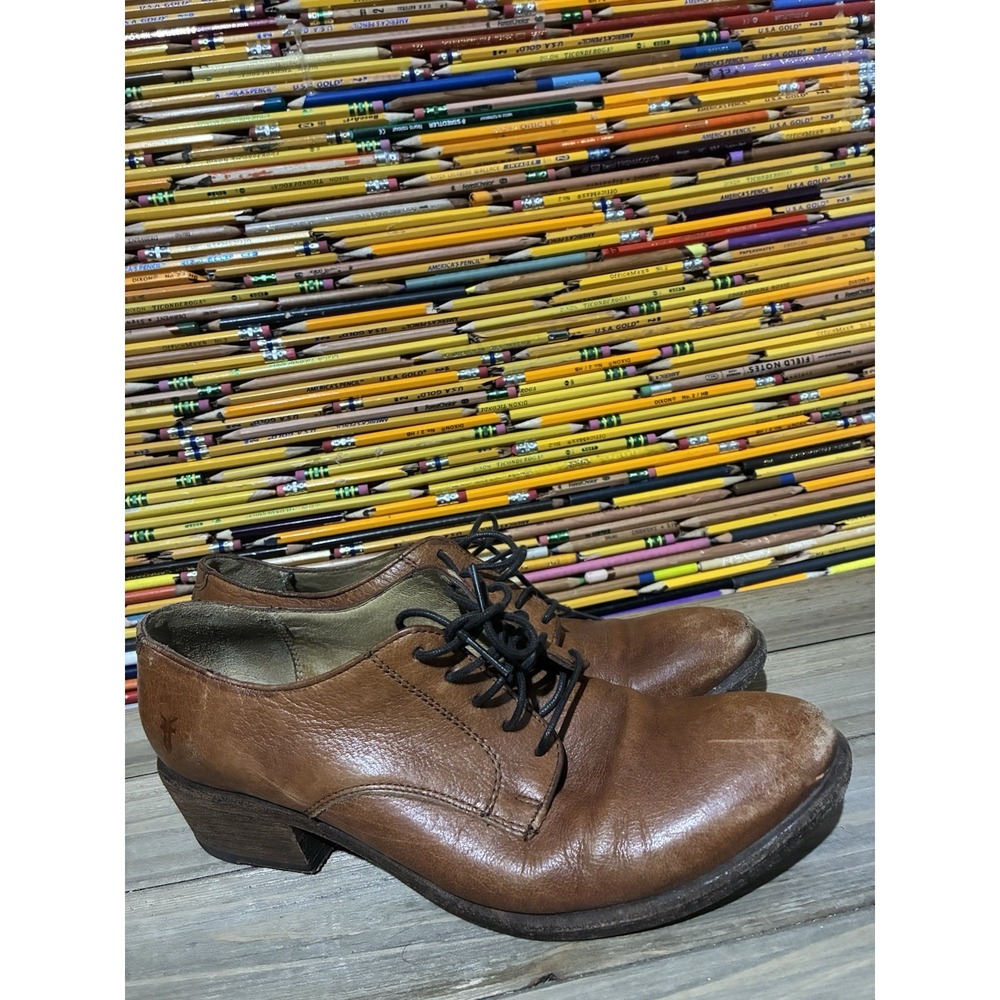 Fyre Brown Heel Shoes Lace Up Womens 9.5B Preppy Comfort